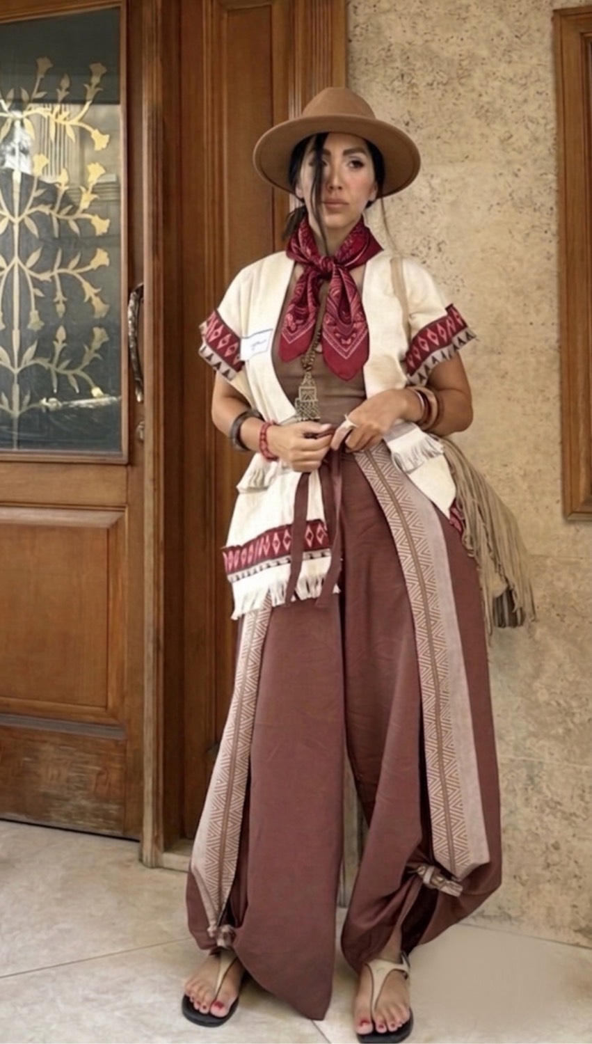 شلوار چاکدار بلوطی